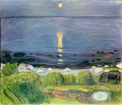 Noite de verão na costa de Edvard Munch
